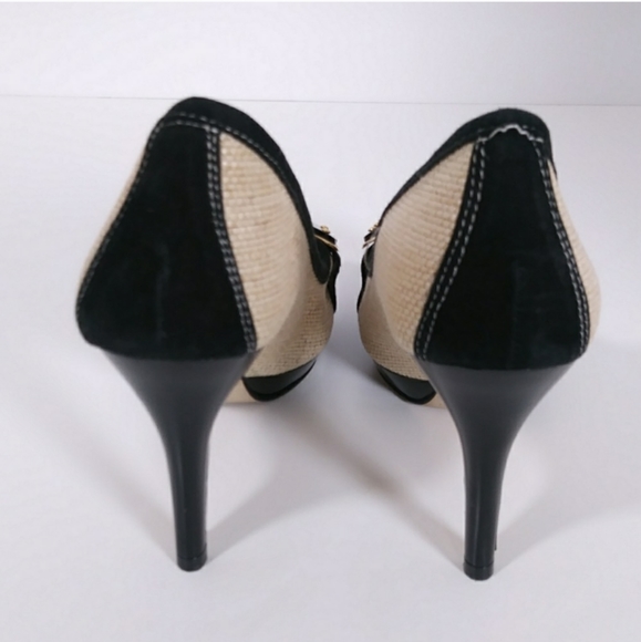 Zara Woman patent leather/straw heels size 36 (6) - Picture 3 of 10